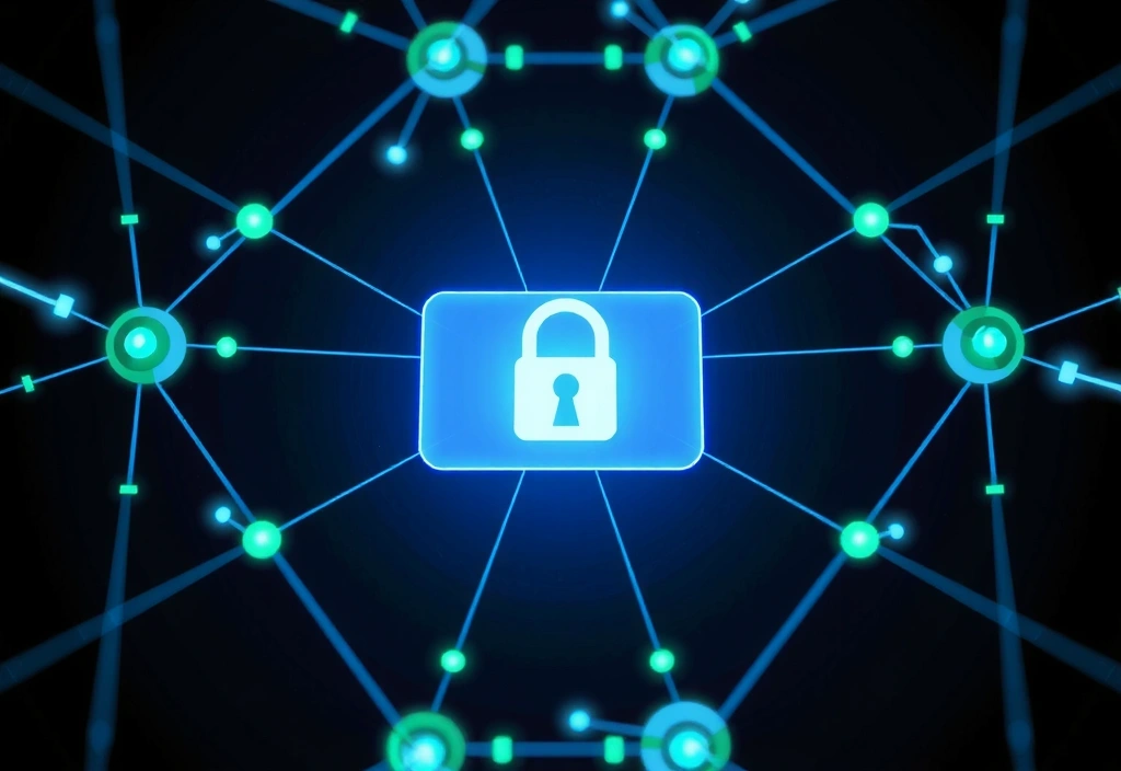 Abstract network security with firewall symbol
